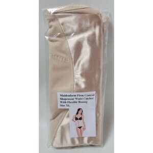 NIP Maidenform Firm Control‎ Shapewear Waist Cincher w Boning Nude Beige XL